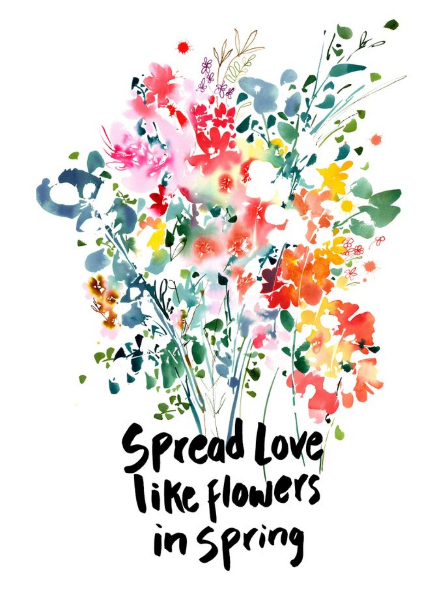 Moonpig Spread Love Like Flowers In Spring Card, Large