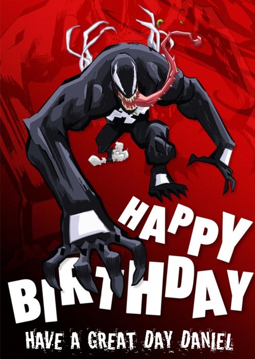 Marvel Venom Character Birthday Card