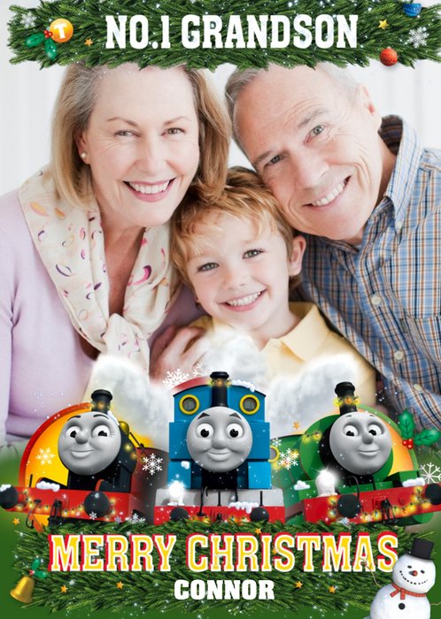 Thomas And Friends No 1 Grandson Christmas Photo Upload Card