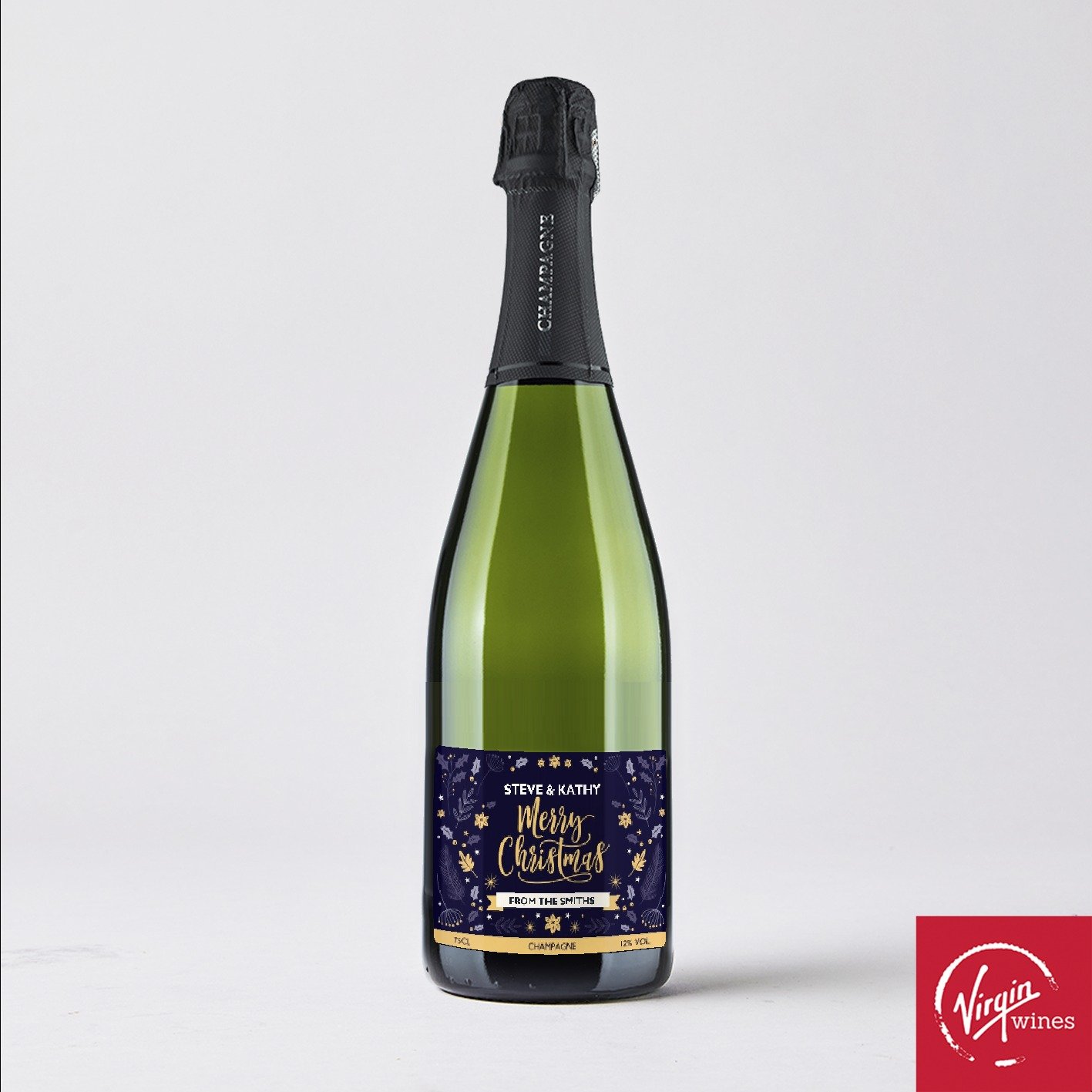 Moonpig Personalised Festive Champagne Alcohol