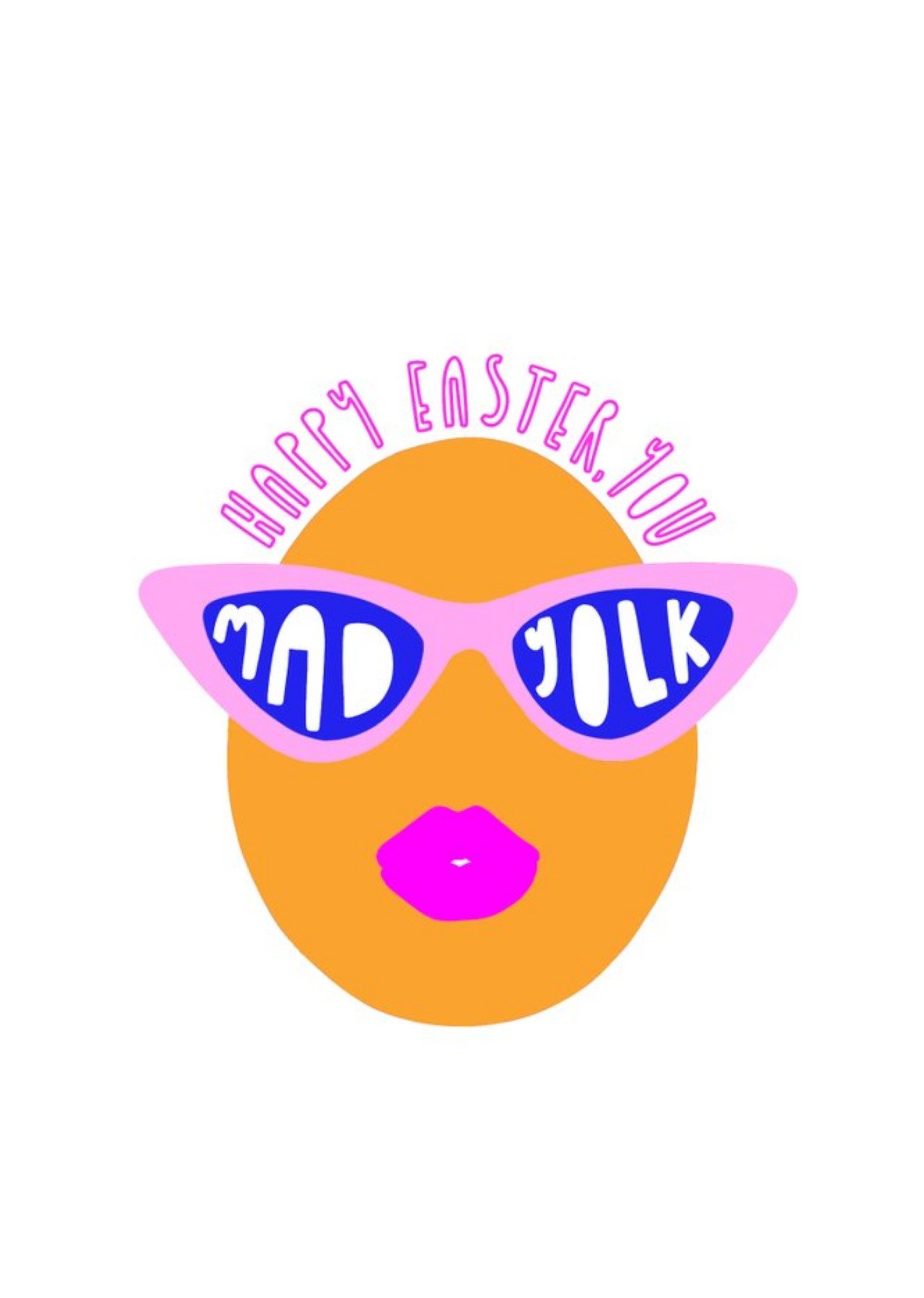 Illustrated Sunglasses Egg Easter Card Ecard