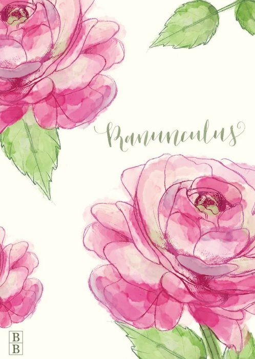 Pretty Pink Buttercup Flowers Personalised Card