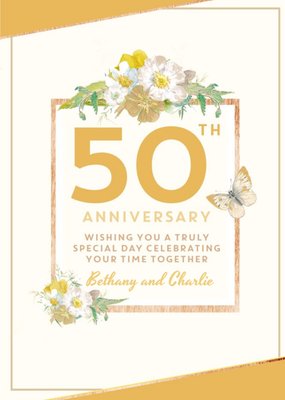 Traditional 50th Anniversary card, Wishing you a truly Special Day