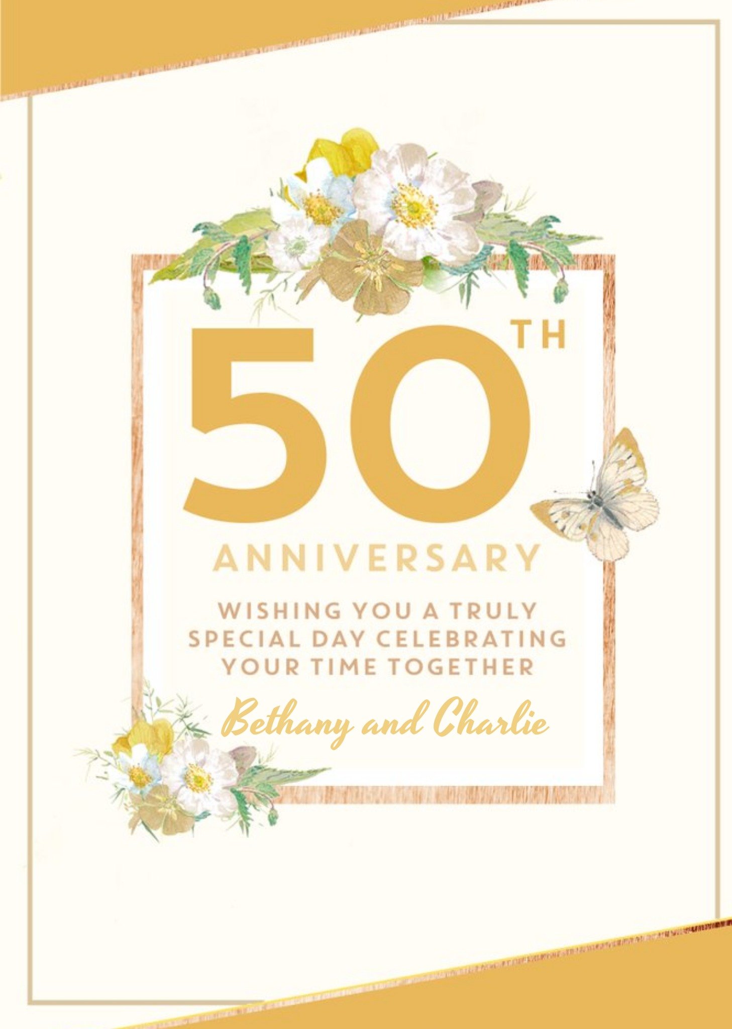 Edwardian Lady Traditional 50th Anniversary Card, Wishing You A Truly Special Day, Large