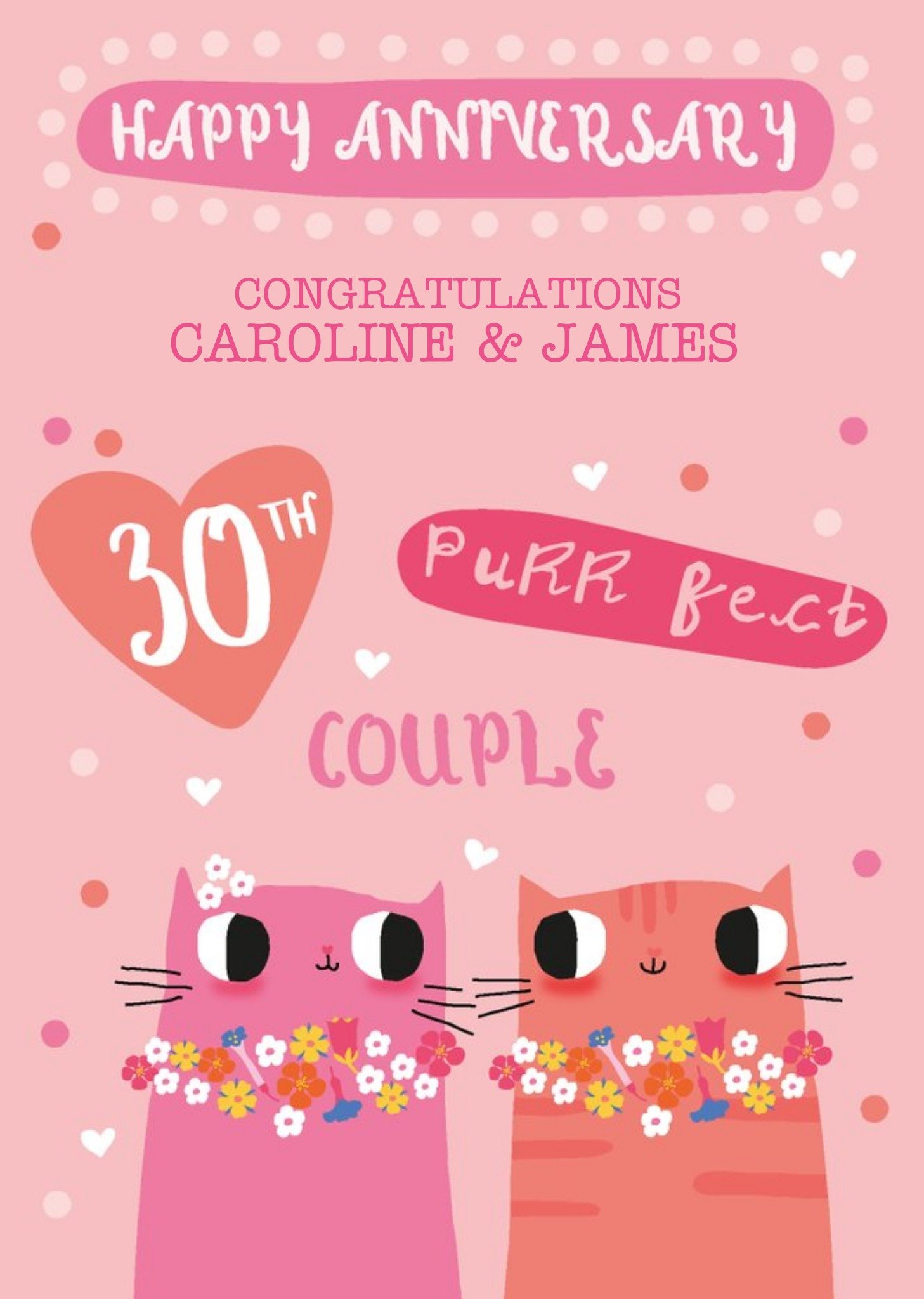 30 Year Anniversary Photo Upload Cats Card