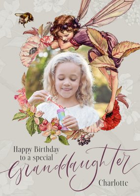 Flower Fairies Granddaughter Photo Upload Birthday Card
