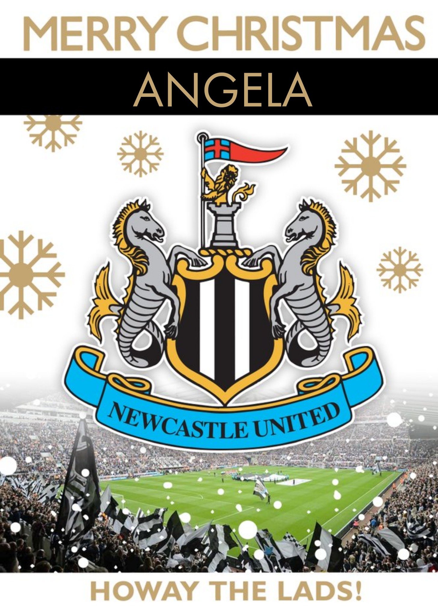 Other Newcastle United Fc Football Club Howay The Lads Merry Christmas Card, Large