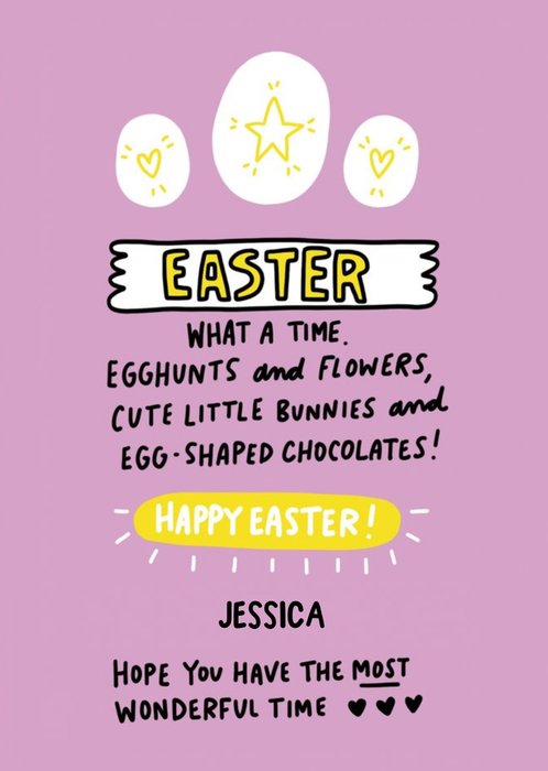 Angela Chick Egghunts Bunnies Flowers Chocolates Happy Easter Card
