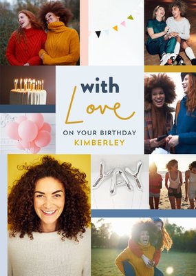 With love on your birthday -  Multi photo upload card