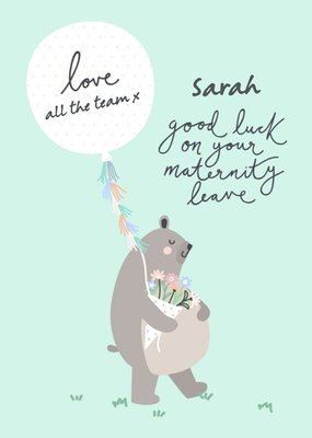 Bear Necessities Maternity Leave Personalised Text Card