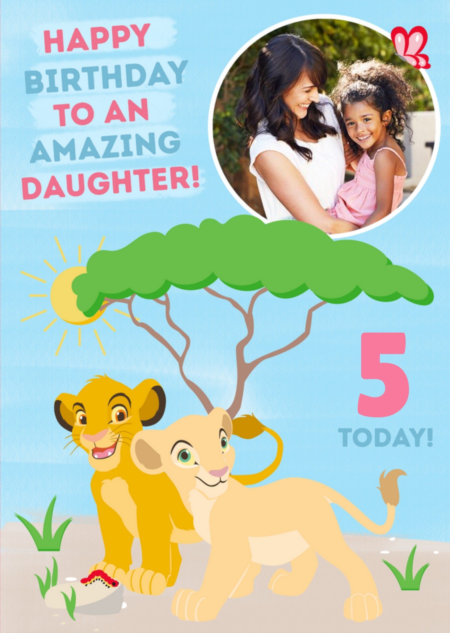 Disney Lion King Birthday Photo Upload Card To An Amazing Daughter, Large