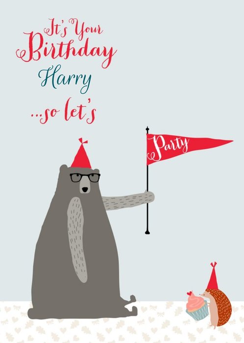 Personalised Let's Party Happy Birthday Card