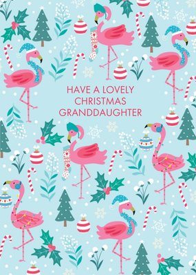 Flamingo Christmas Card Have a lovely Christmas