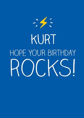 Blue Hope Your Birthday Rocks Personalised Happy Birthday Card