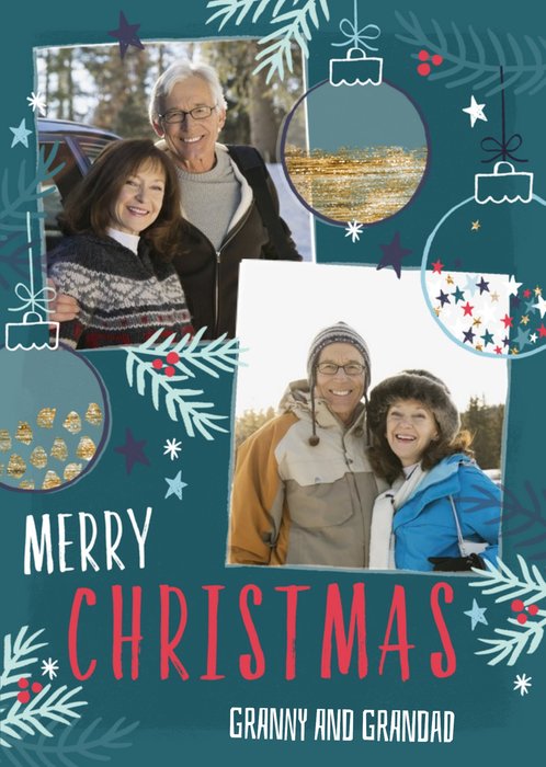 Merry Christmas Granny And Grandad Photo Upload Christmas Card