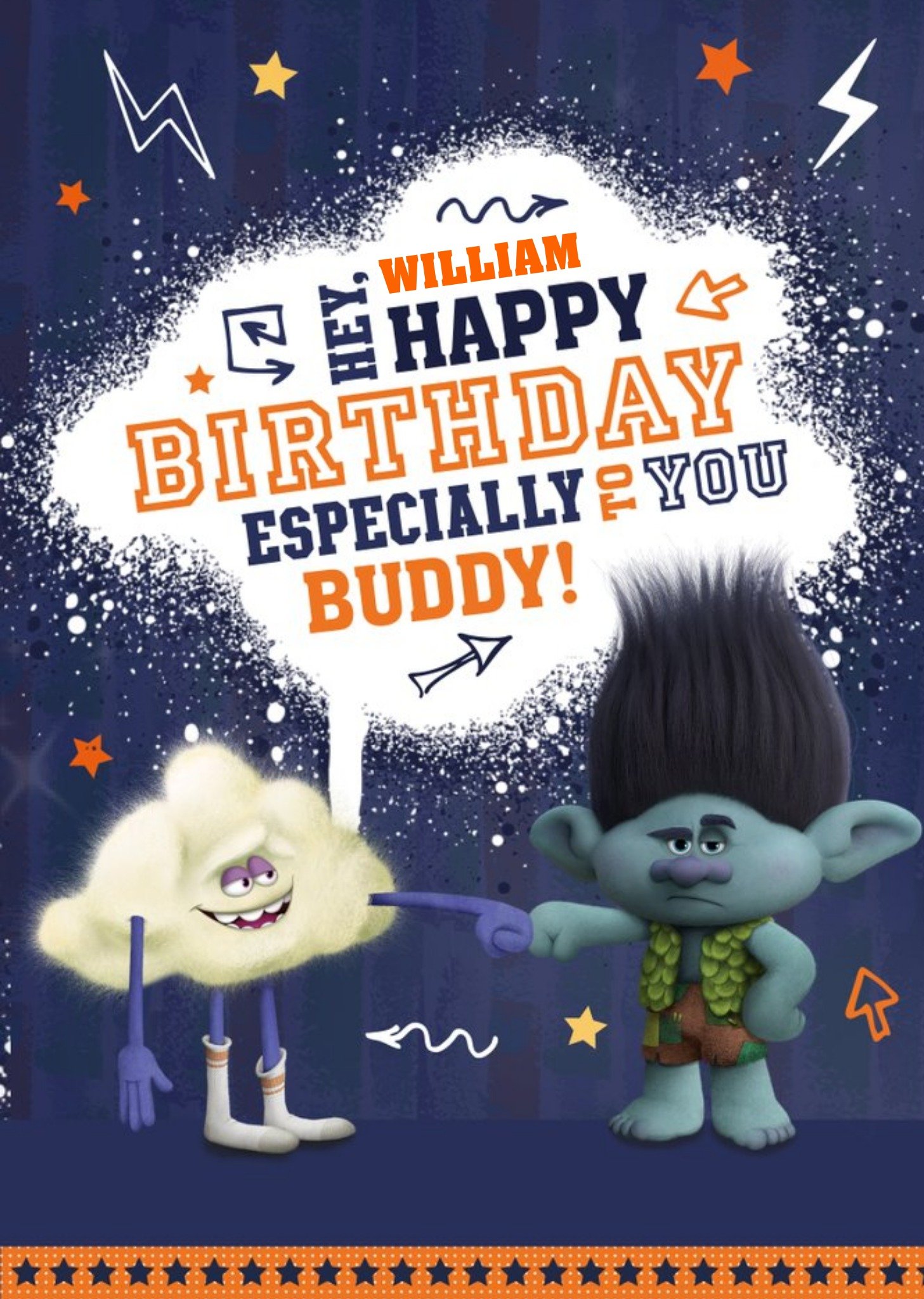 Trolls Birthday Card, Large