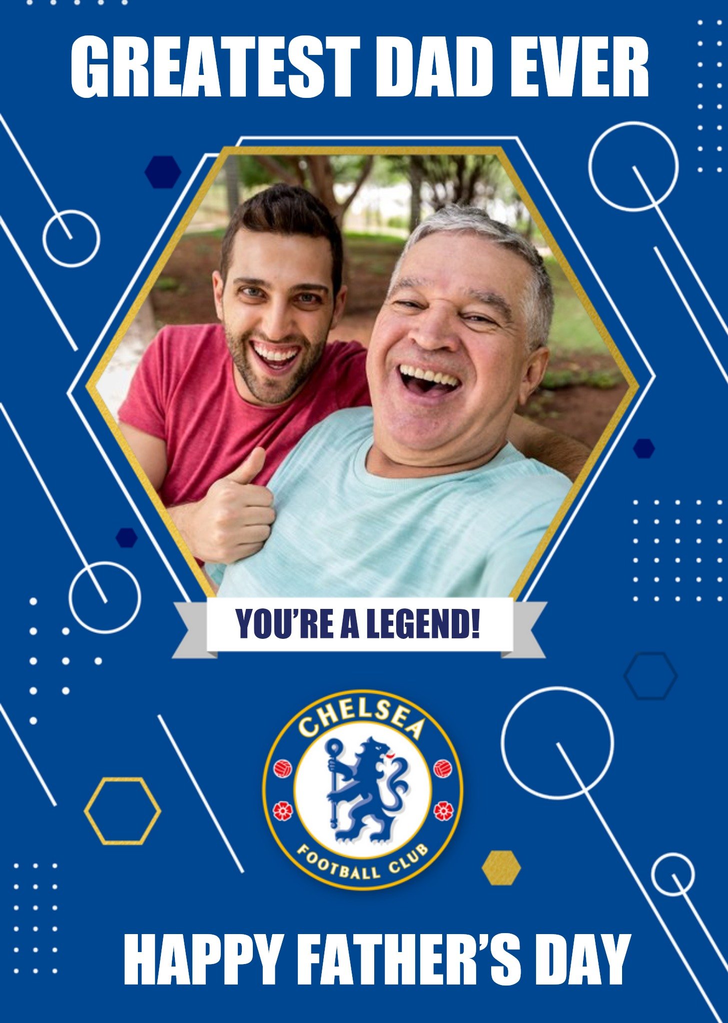 Chelsea Fc Football Legend Greatest Dad Ever Photo Upload Fathers Day Card