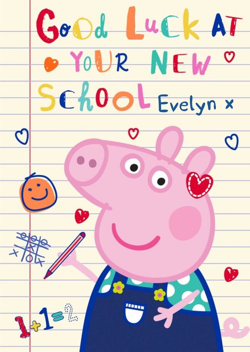 Peppa Pig New School Personalised Card