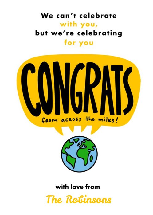 We Cant Celebrate With You But We Are Celebrating For You Card | Moonpig