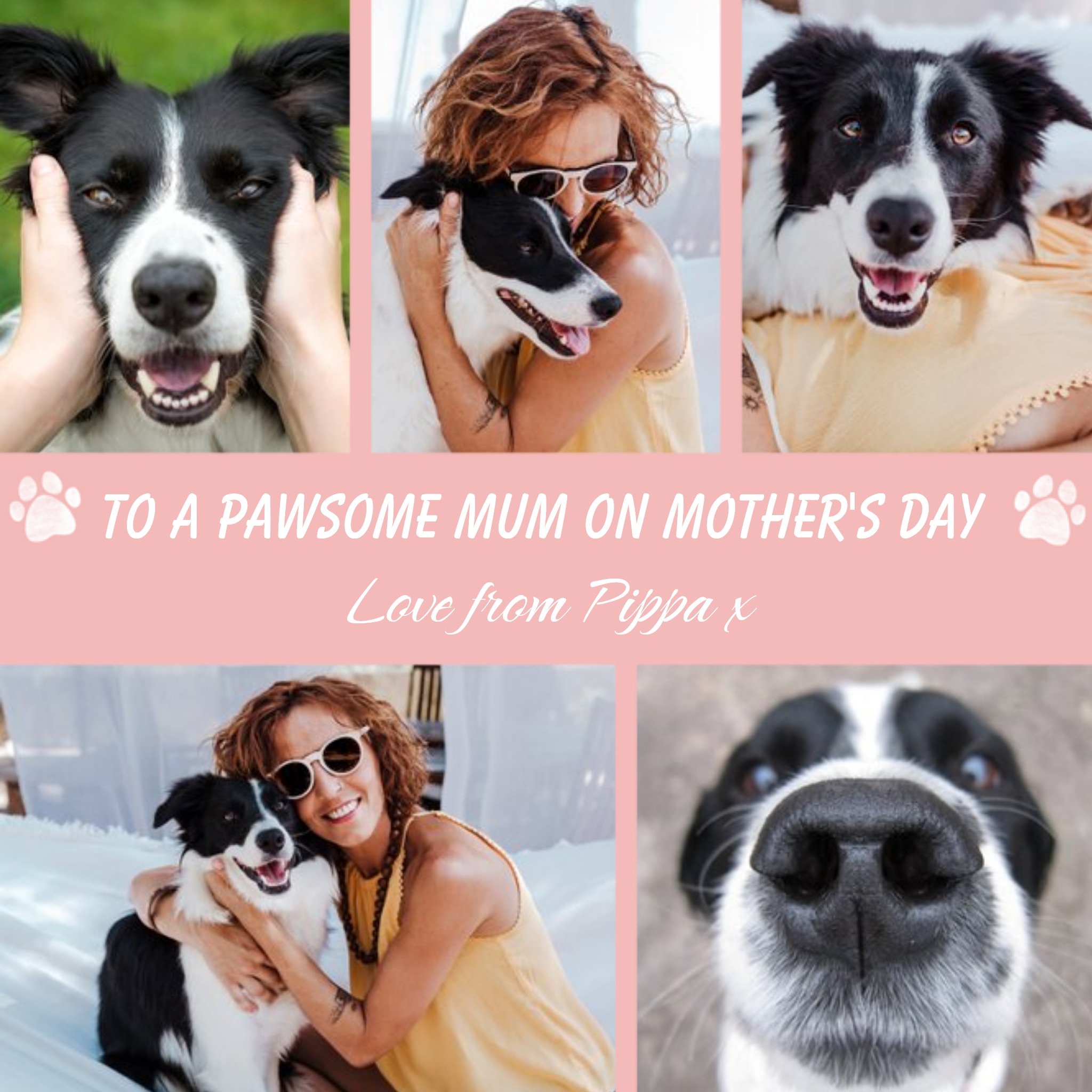 To A Pawsome Mum From The Pet Photo Upload Mothers Day Card, Square