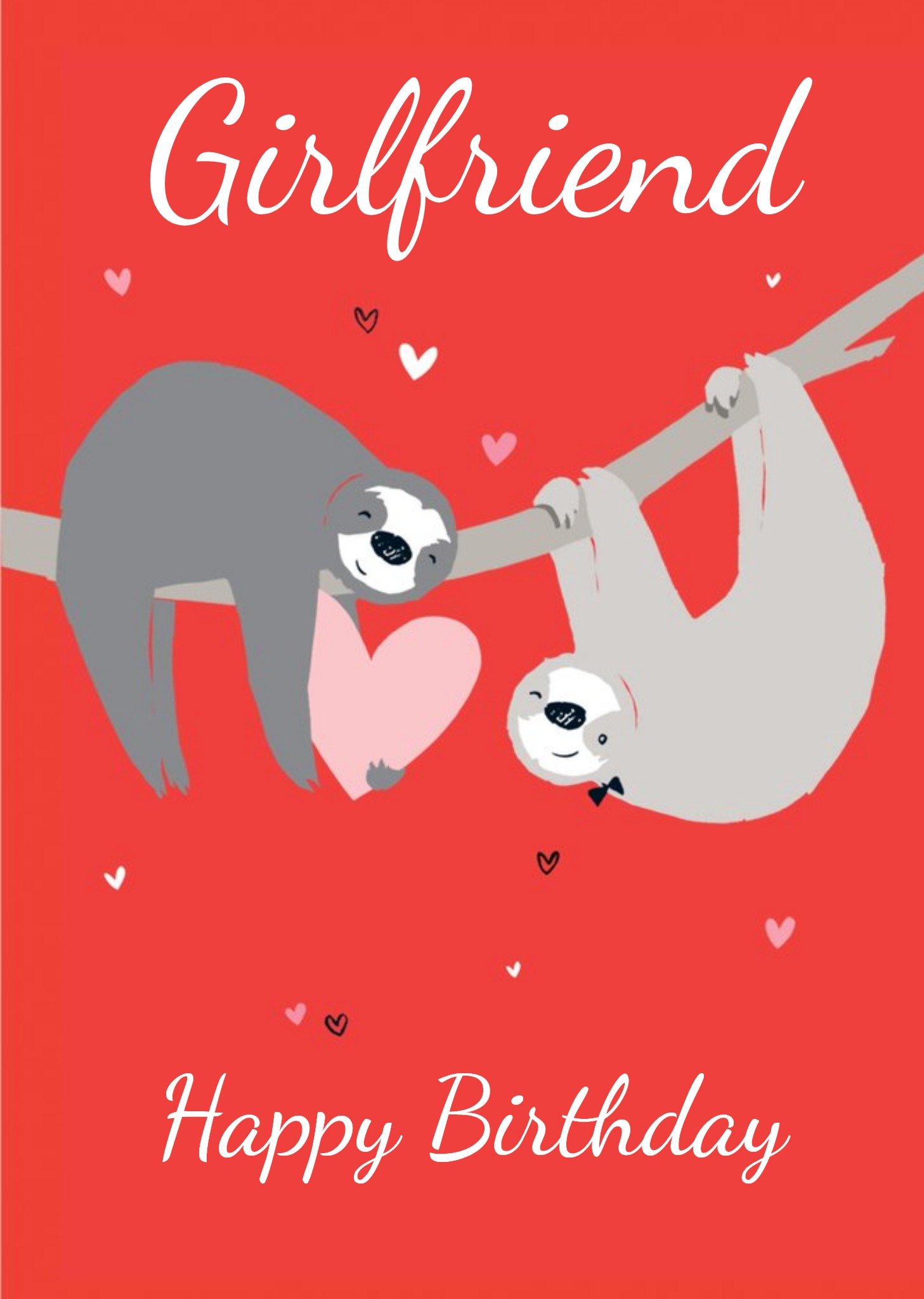 Moonpig Two Sloths In Love Illustration Personalise Girlfriend Birthday Card Ecard