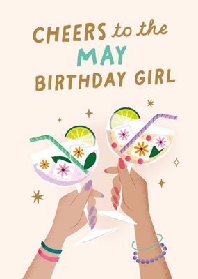 Cheers To The May Birthday Girl Card