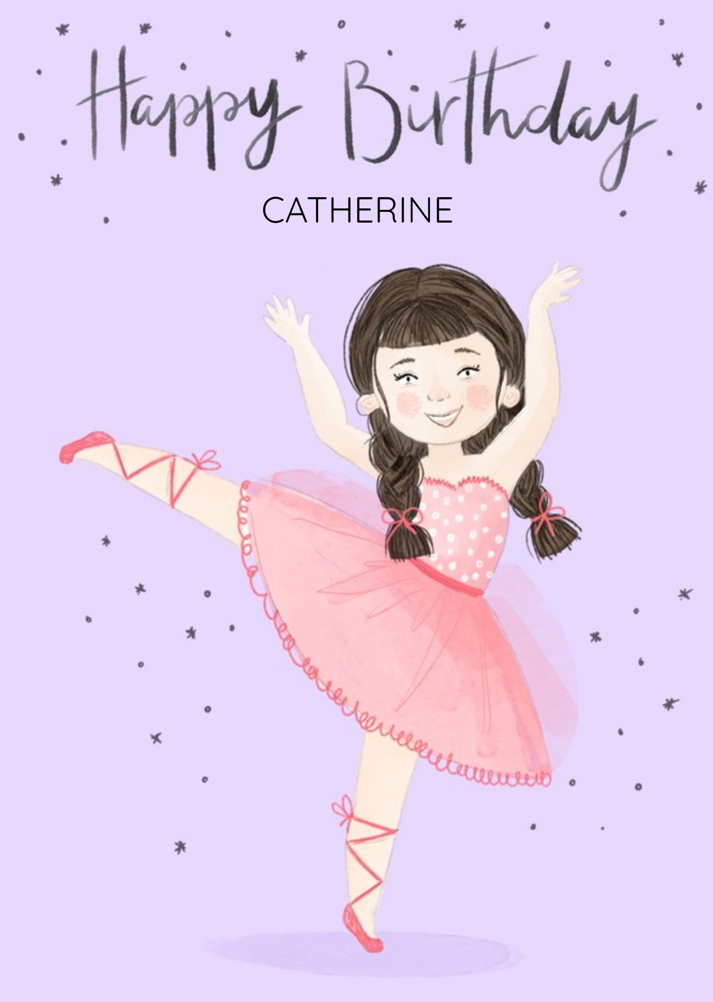 Okey Dokey Design Beautiful Ballerina Birthday Card, Large