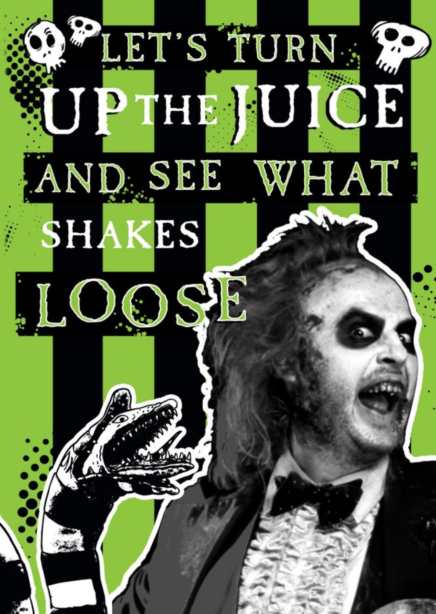 Beetlejuice Retro Let's Turn Up The Juice Birthday Card Ecard