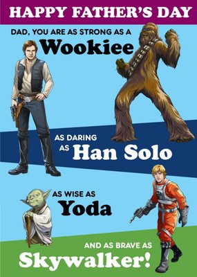 Star Wars Wookiee Hans Yoda Skywalker Fathers Day Card
