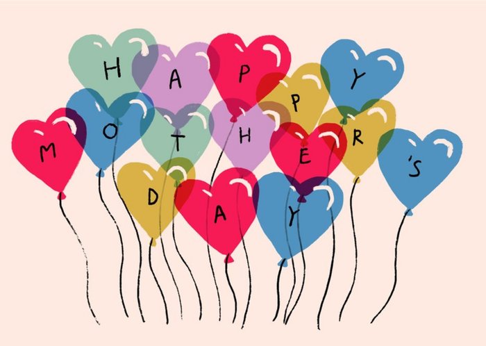 Katy Welsh Balloons Colourful Mother's Day Card