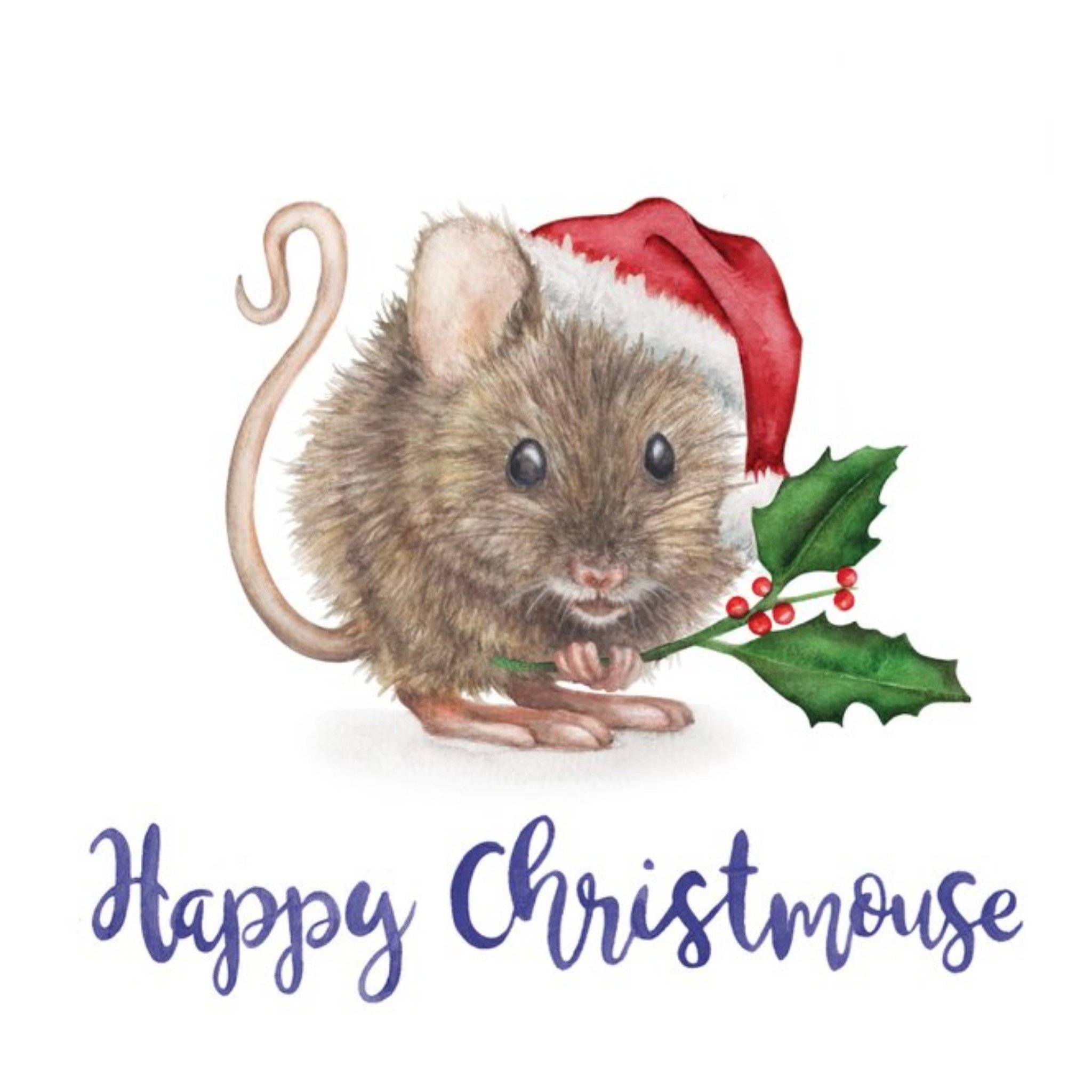 Happy Christmouse Cute Mouse Pun Christmas Card, Square