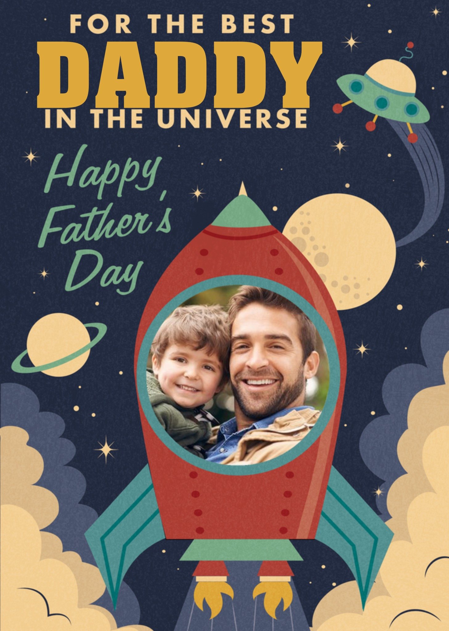 For The Best Daddy In The Universe Photo Upload Father's Day Card