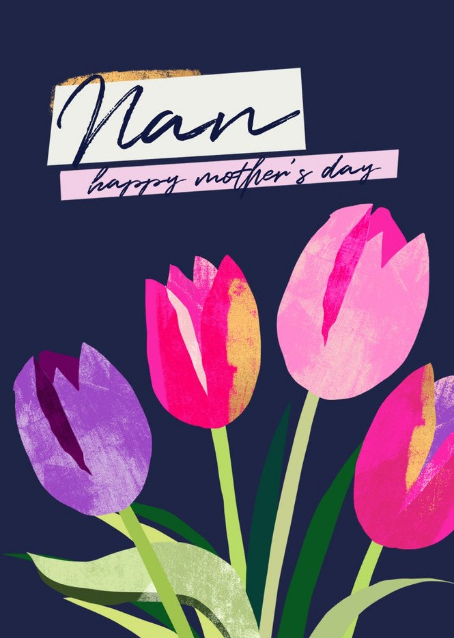 Moonpig Flora Floral Tulips Nan Happy Mother's Day Card, Large