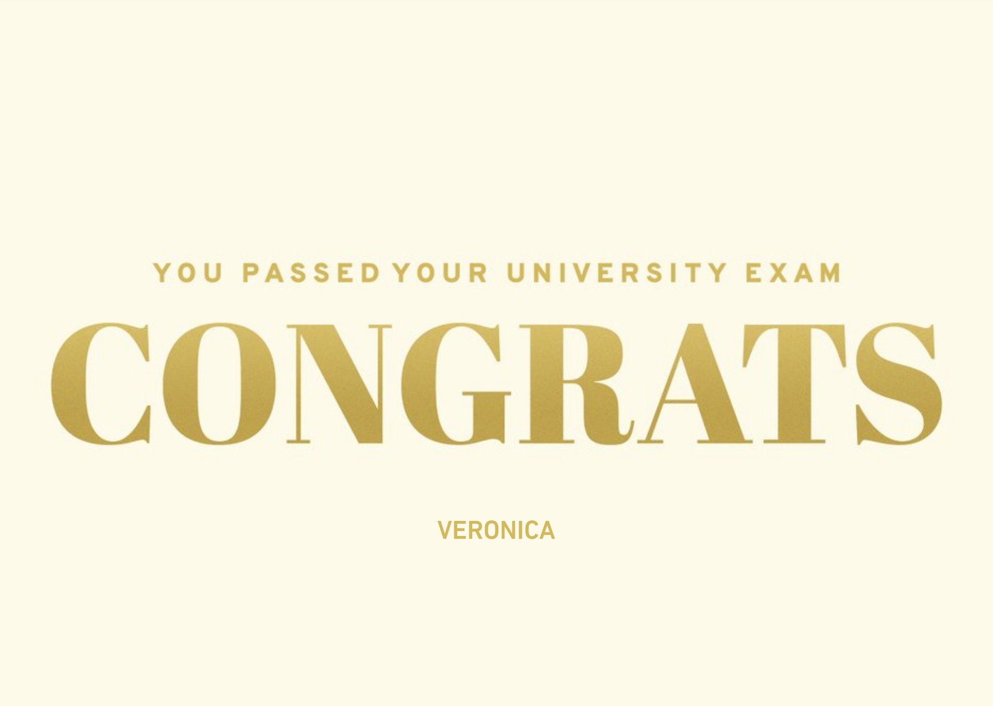 Moonpig Gold University Exam Congratulations Card, Large