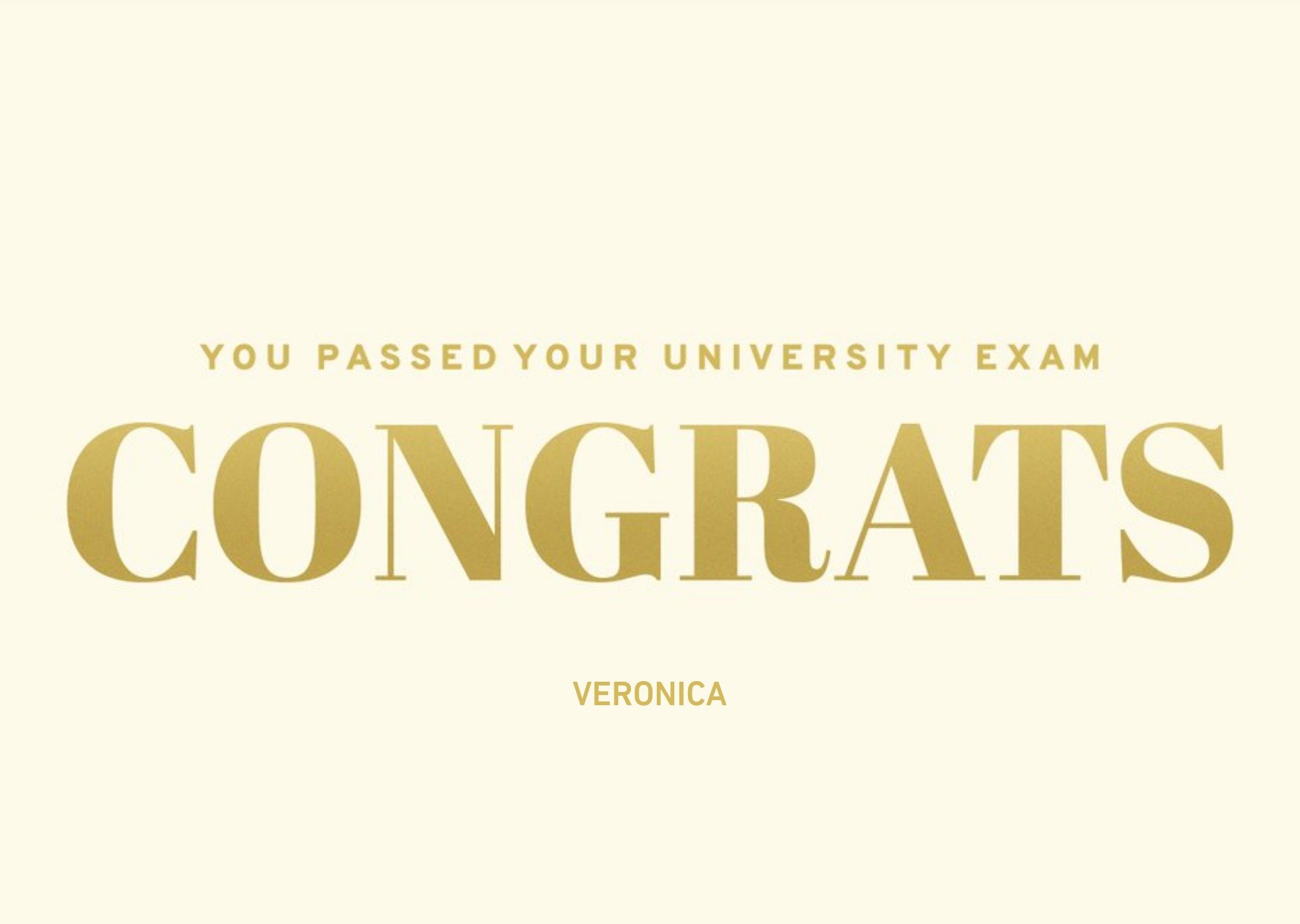 Gold University Exam Congratulations Card Ecard