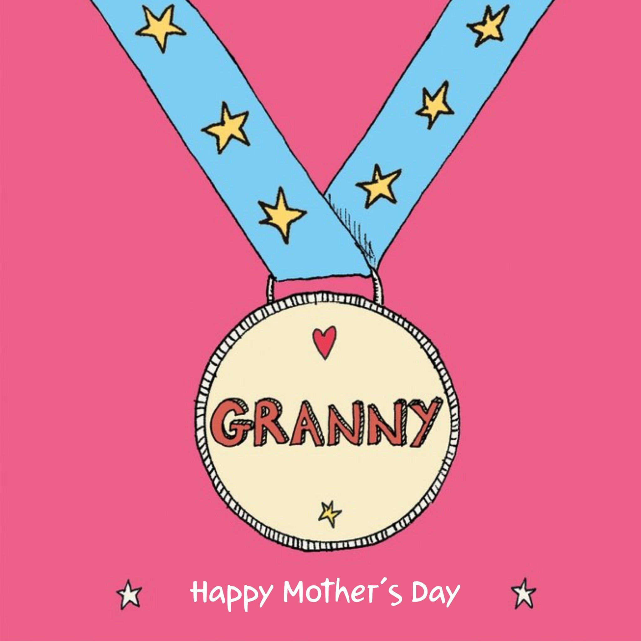 Granny Medal Happy Mothers Day Card, Square