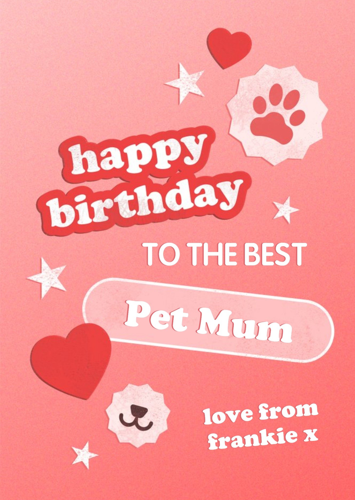 Retro Typography Surrounded By Stars From The Dog Birthday Card Ecard