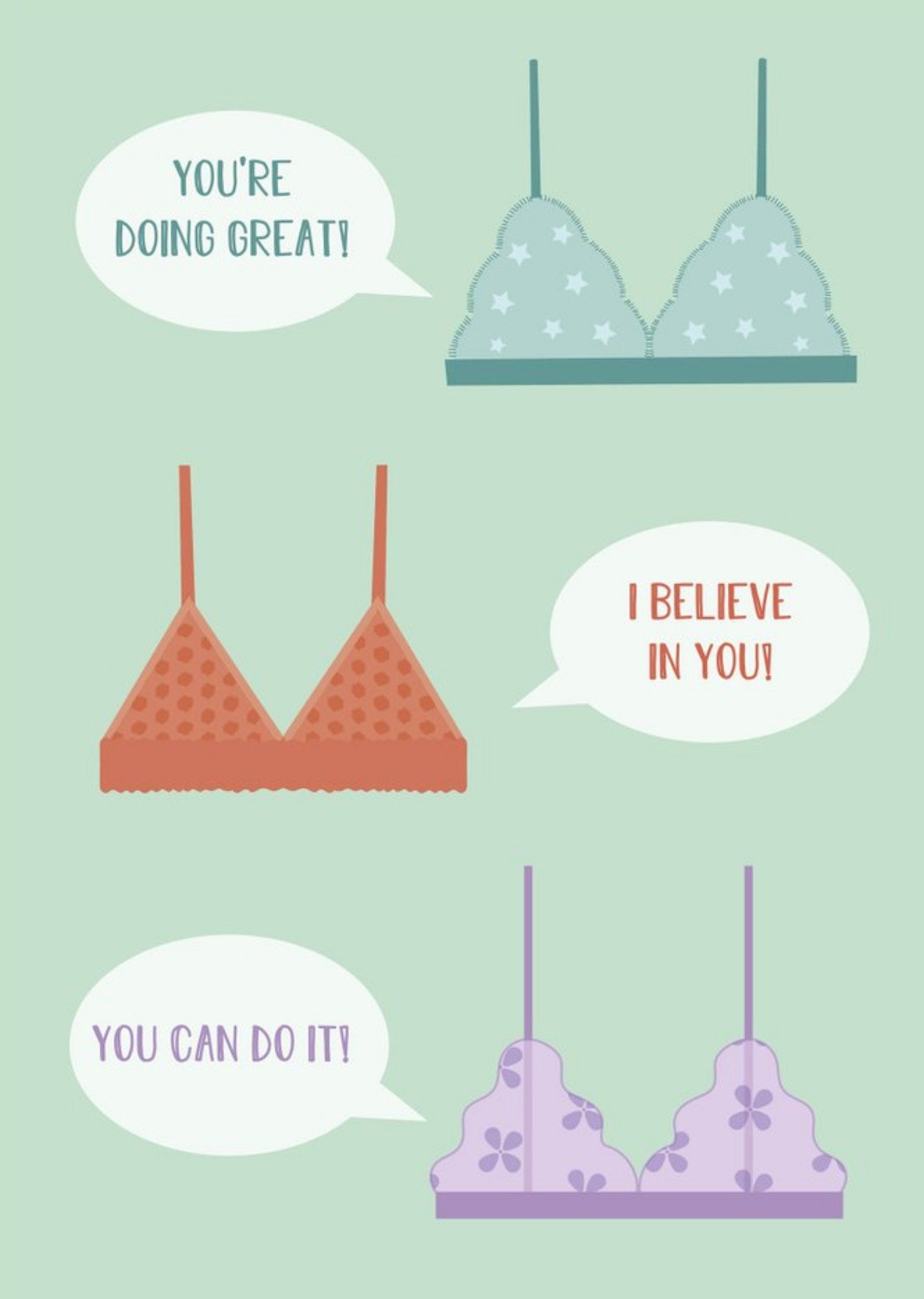 Rumble Cards Words Of Encouragment Bra Card Ecard