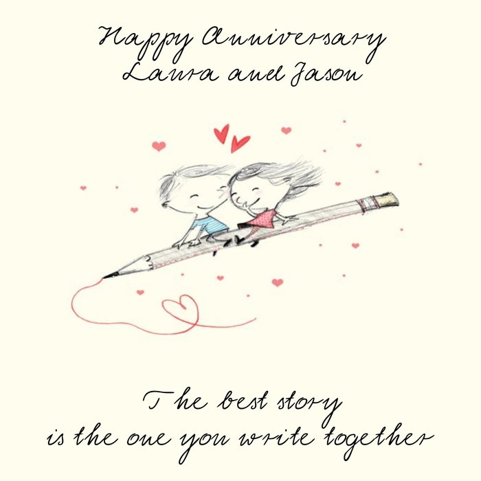 The Best Story Personalised Happy Anniversary Card