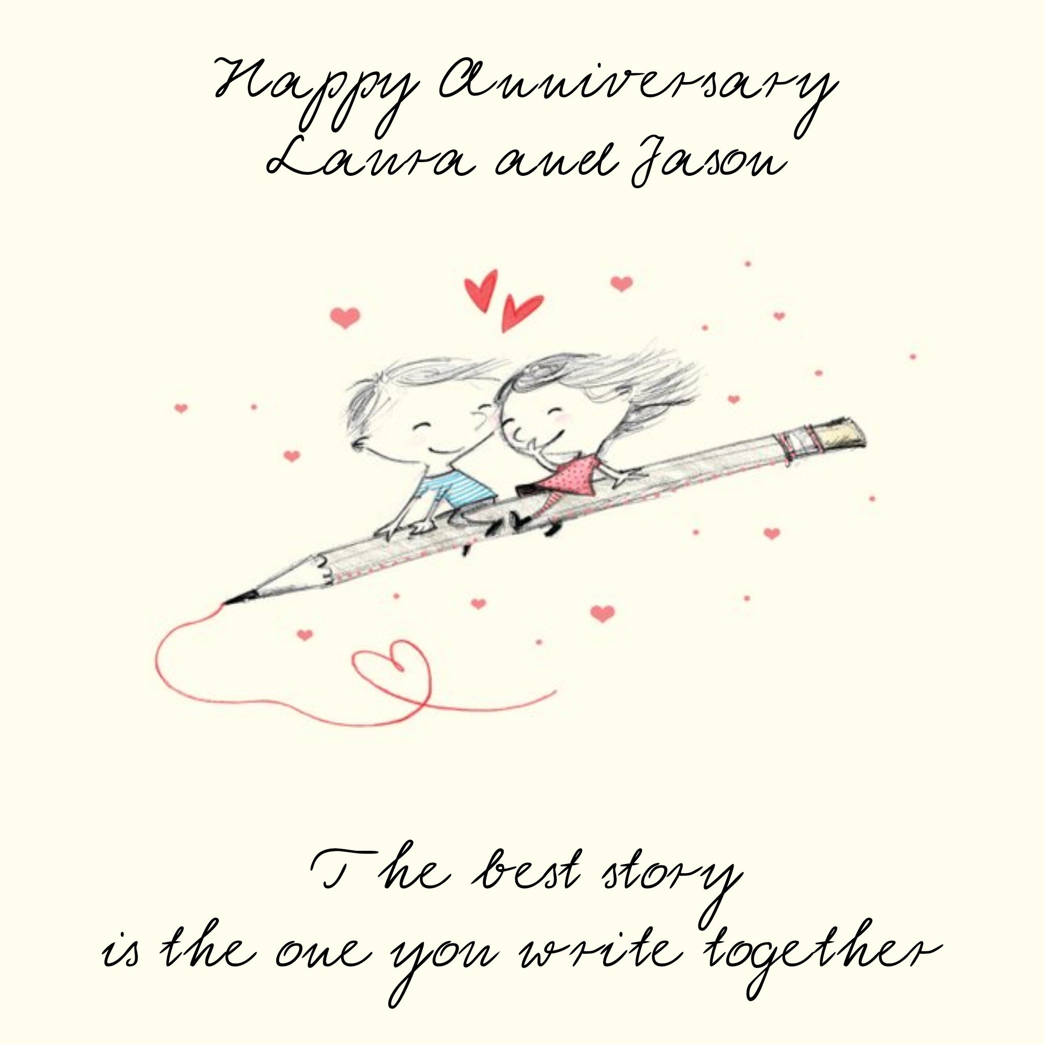 Moonpig The Best Story Personalised Happy Anniversary Card, Large