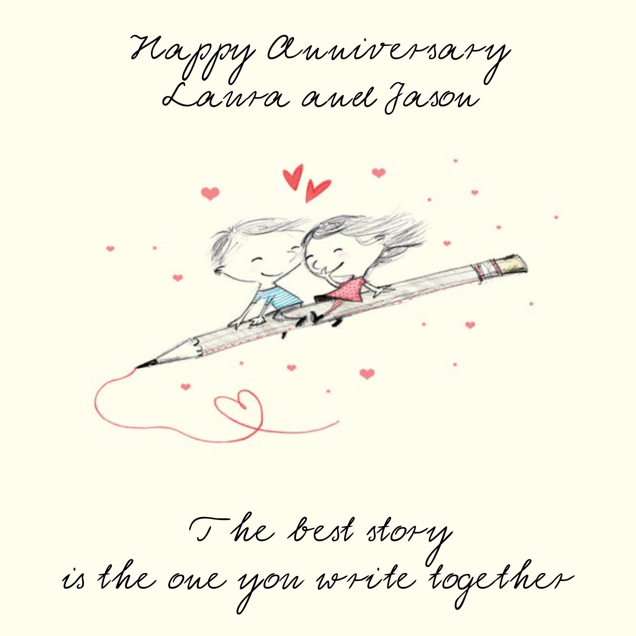 The Best Story Personalised Happy Anniversary Card, Square