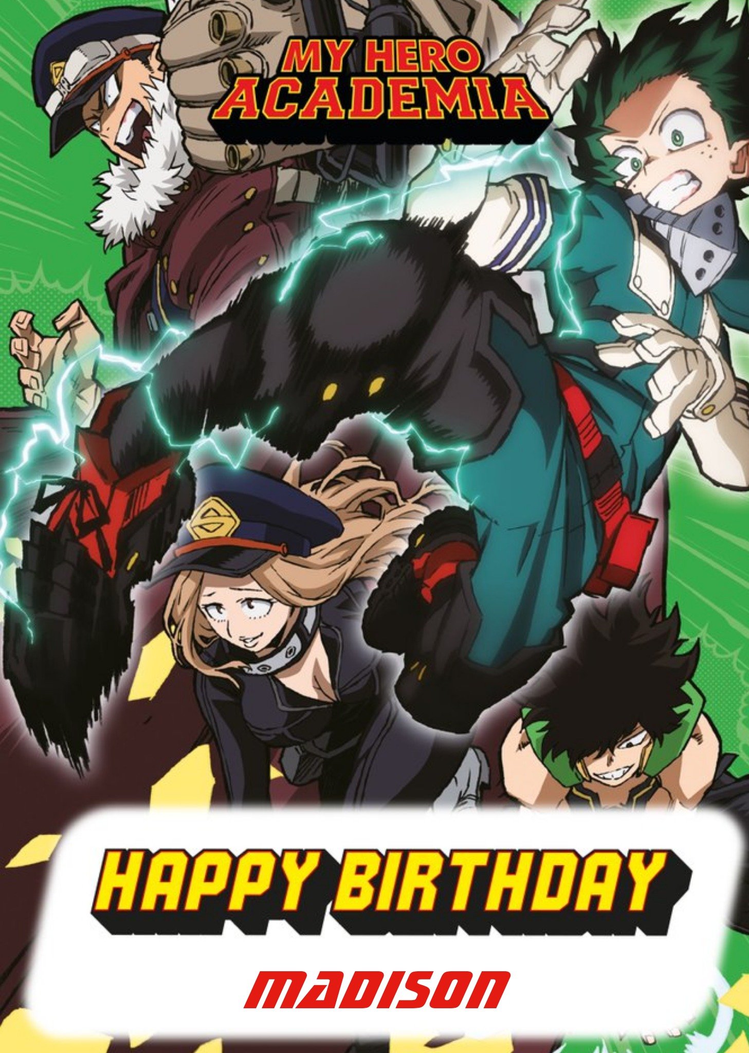 My Hero Academia Anime Characters Personalised Birthday Card Ecard