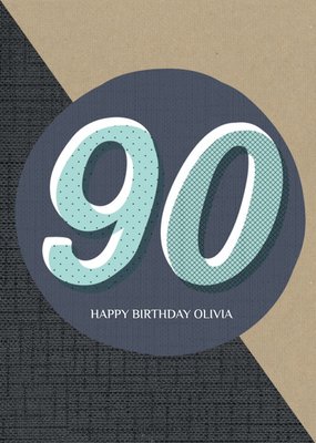 Personalised Text 90Th Birthday Card