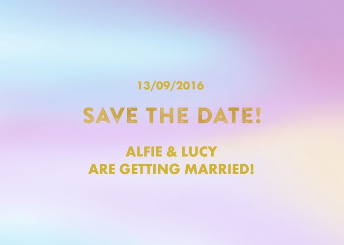 Pastel Colours Wash Personalised Save The Date Card
