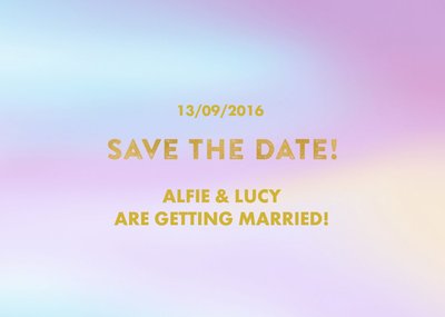 Pastel Colours Wash Personalised Save The Date Card