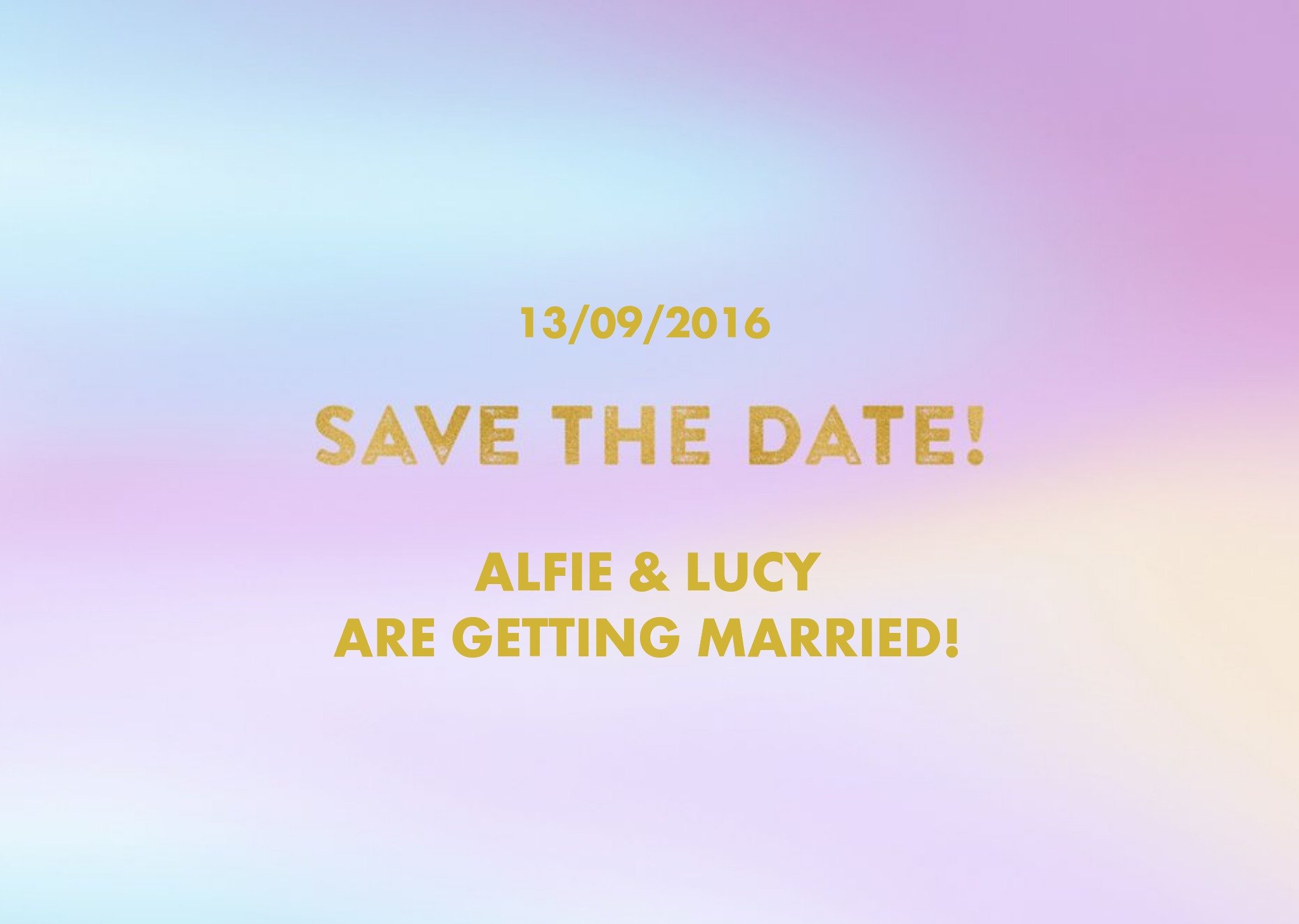 Pastel Colours Wash Personalised Save The Date Card Ecard