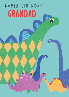 Cute Green Dinosaur Happy Birthday Card