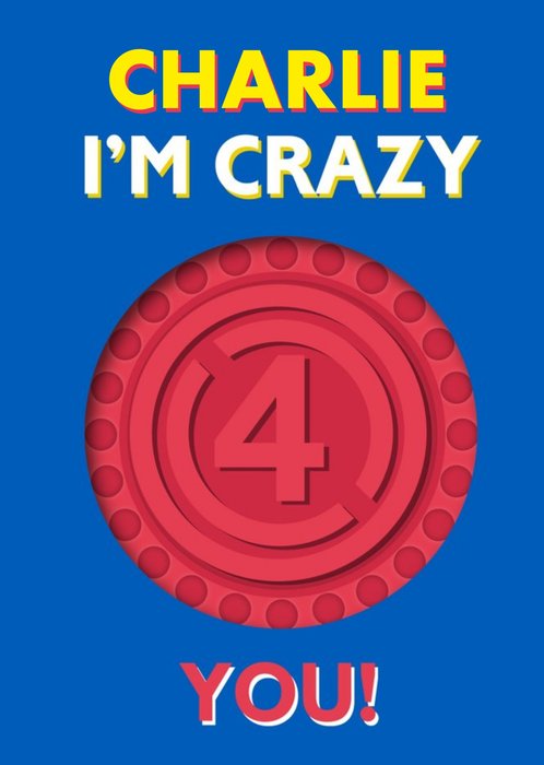 Connect Four Crazy 4 You Valentines Or Anniversary Card
