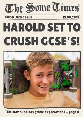 The Some Times Good luck in your exams Star Pupil Set To Crush GCSE's Personalised Photo Card
