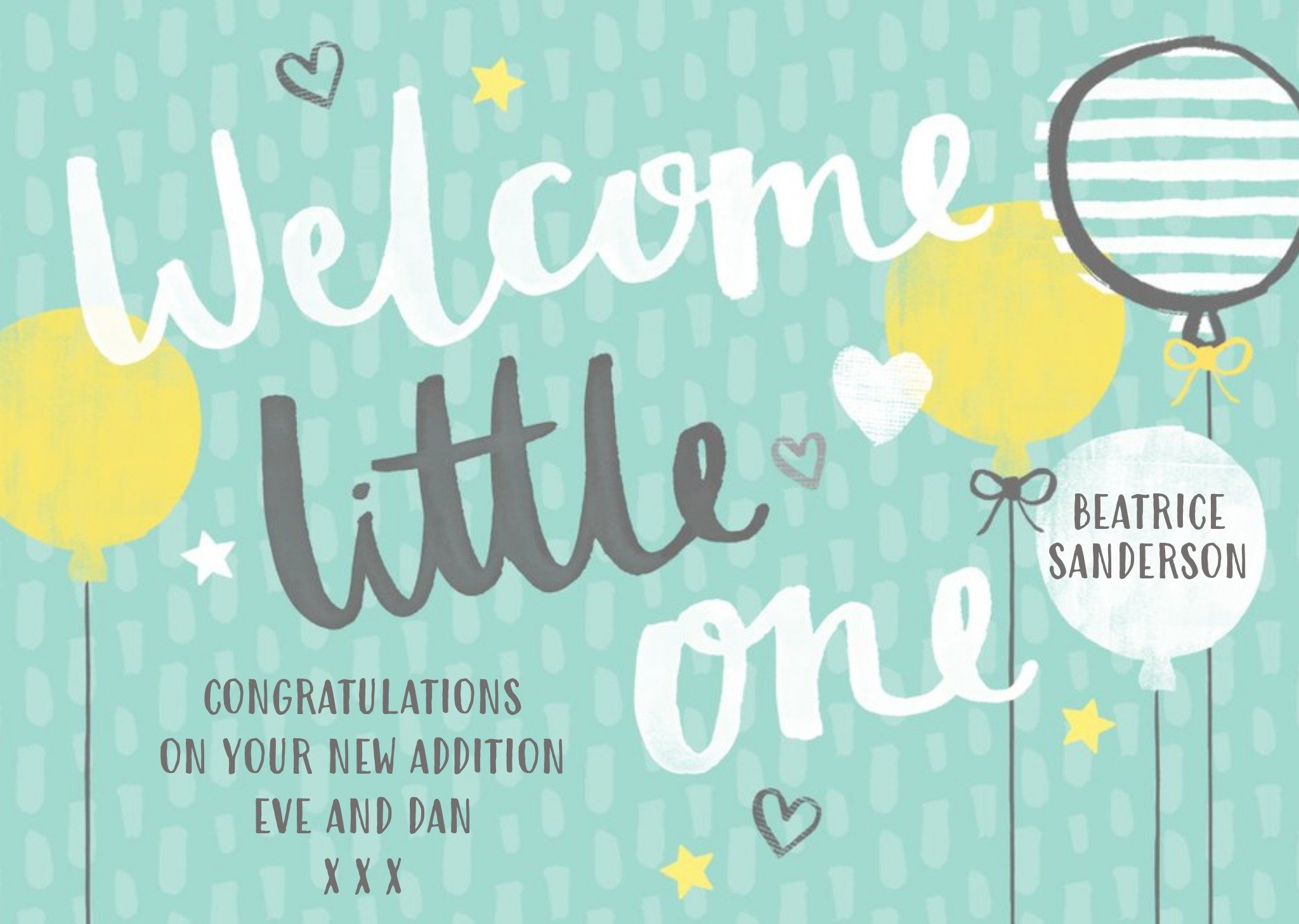 Lovely Day Welcome Little One Card Ecard